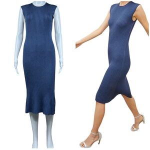 M.M.Lafleur The Dylan Ribbed Knit Midi Dress SMALL Stretch QuietLuxury Preppy